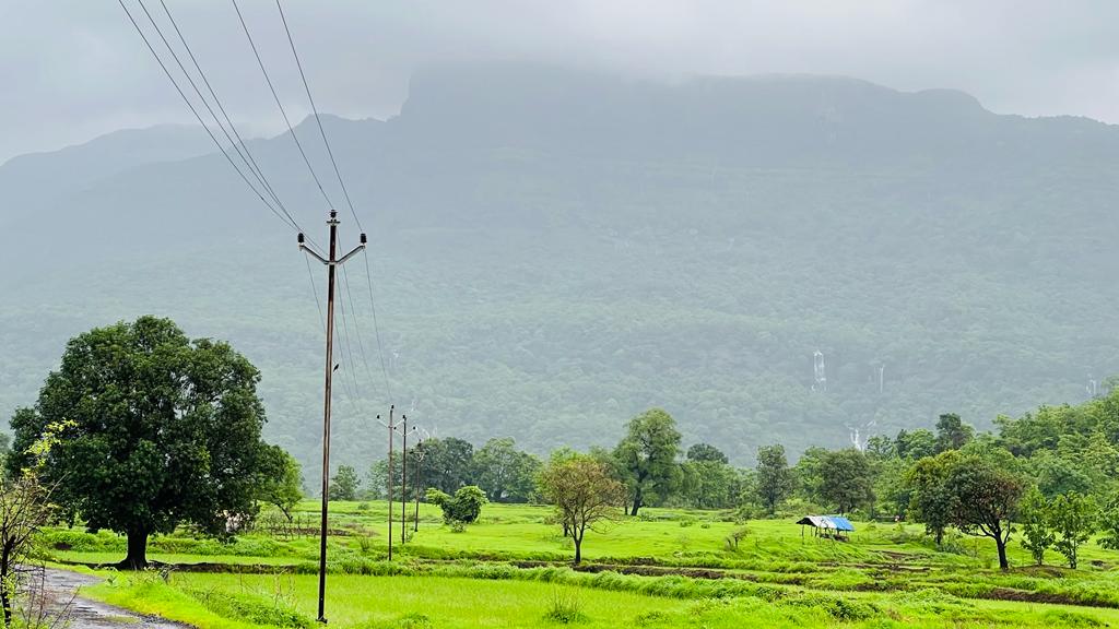 Waterfall, Mountain, Forest & Fog View 2 acre land for sale in Karjat.