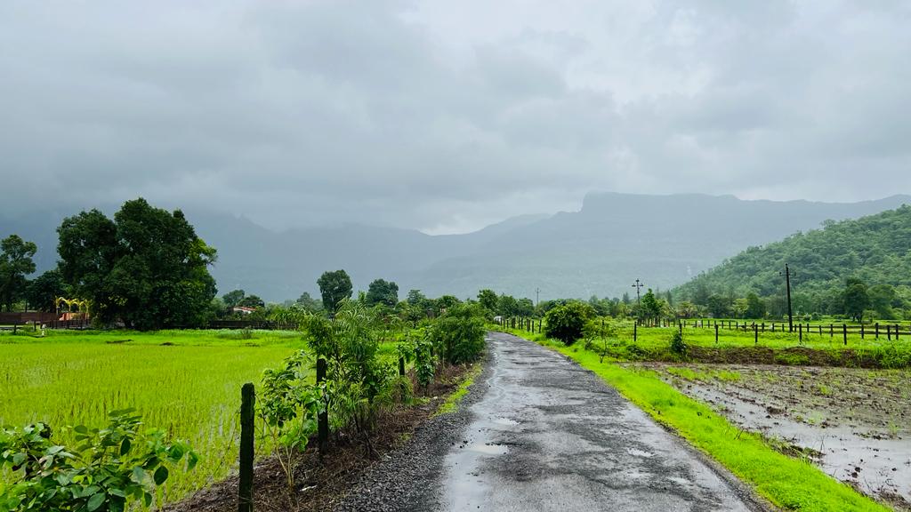 Waterfall, Mountain, Forest & Fog View 2 acre land for sale in Karjat.